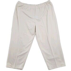 Blair NEW Womens Ponte Pants Size 34W Ivory Pockets Inseam 30 Pull On Plus